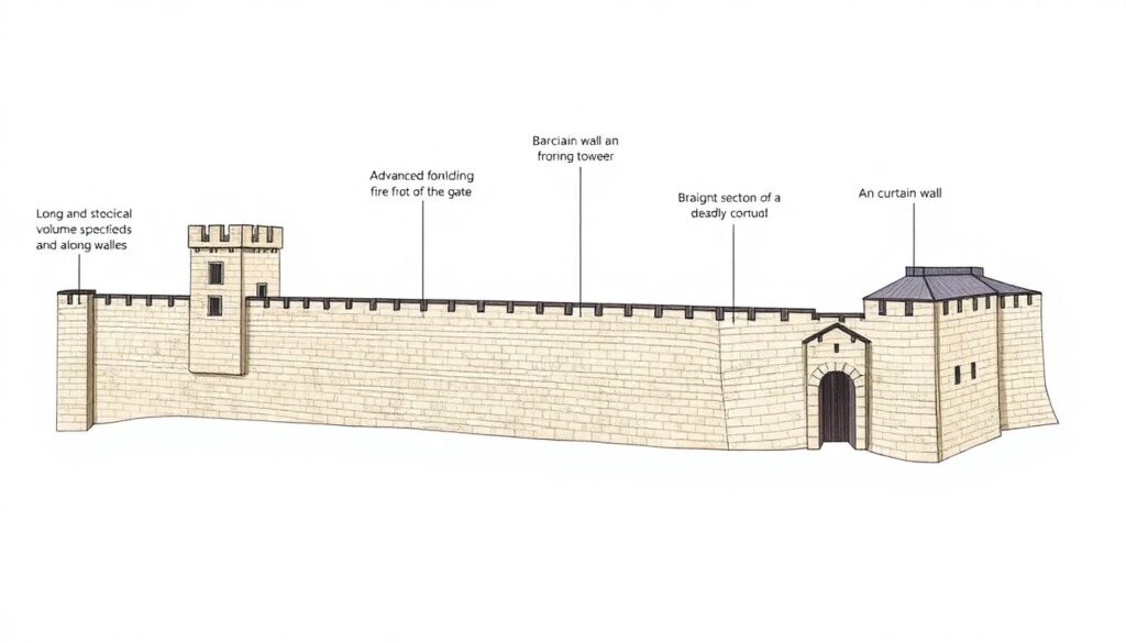 Средневековые города: городские стены и крепостные сооружения - иллюстрация