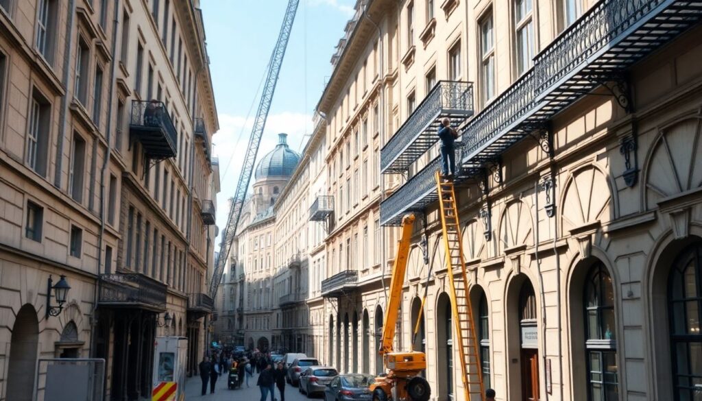 Металлические конструкции в фасадах исторических зданий - иллюстрация