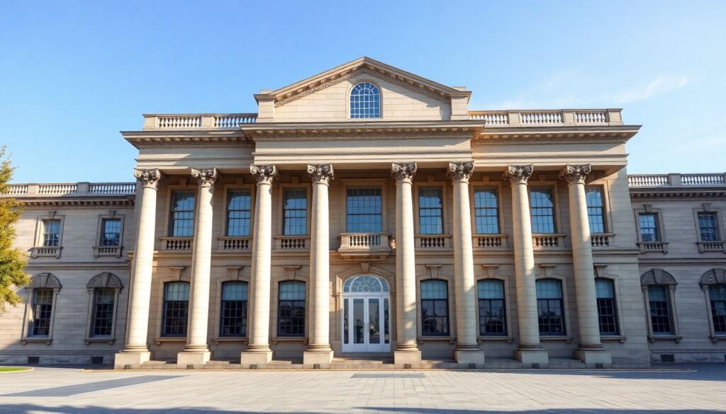 Классическая архитектура: принципы гарнитуры пропорций и симметрии - иллюстрация